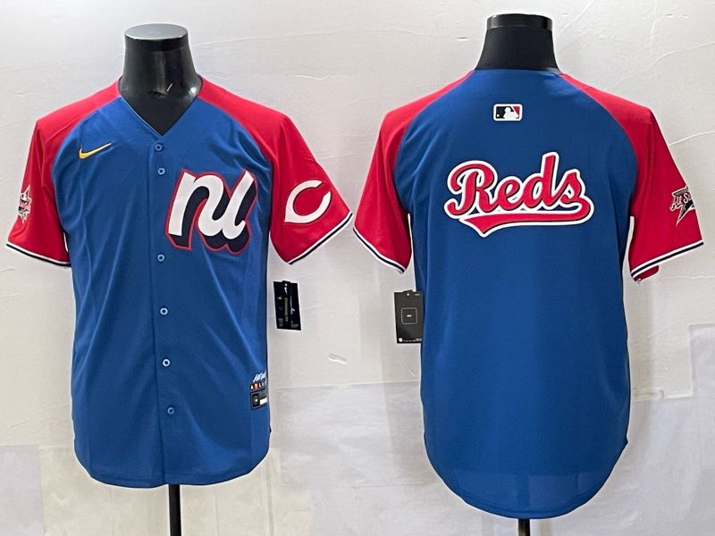 Men Cincinnati Reds Blank Blue red All star 2025 Nike MLB Jersey style 02->cincinnati reds->MLB Jersey